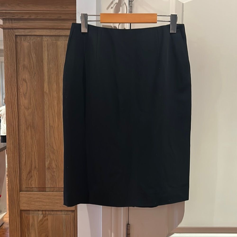 MARLOWE 100% wool MADE IN ITALY black classic skirt sz 8